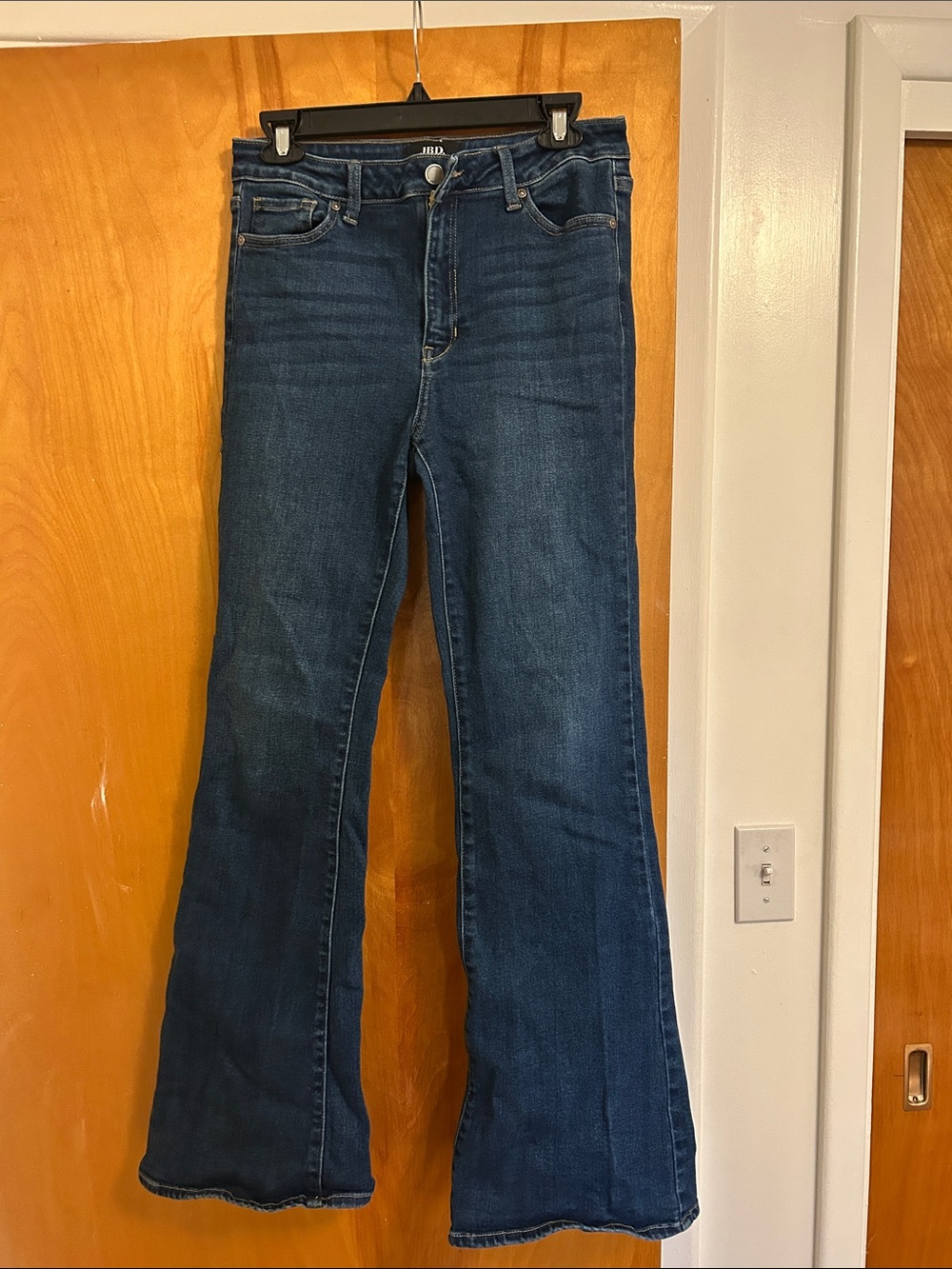 High-Rise Dark Blue Flared Jeans for Women